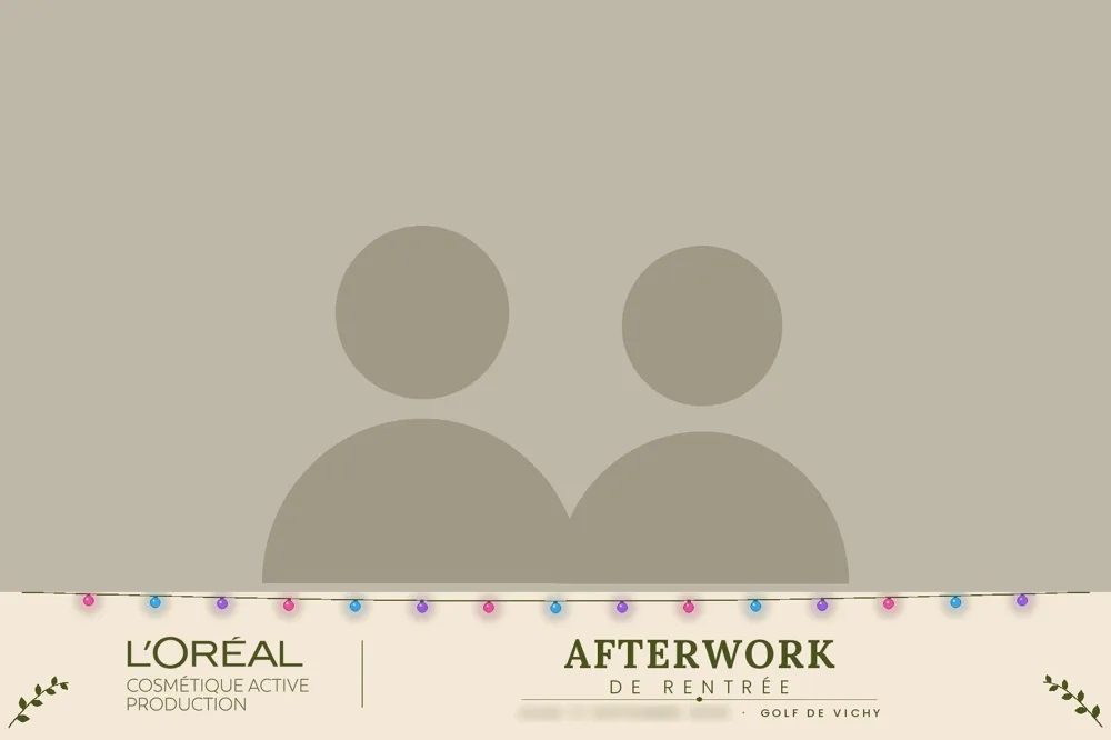 Exemple de tirage avec bandeau guinguette pour un afterwork L'Oréal